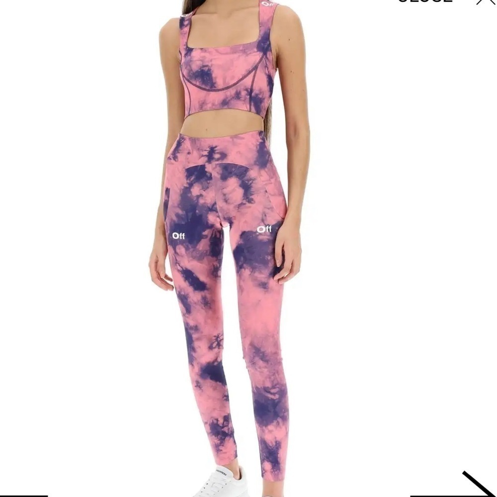 New Off-White Tie Dye Leggings and Top Set Size XS